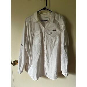 Columbia PFG Bahama II White Long Sleeve Vented Fishing Shirt Womens 2X
